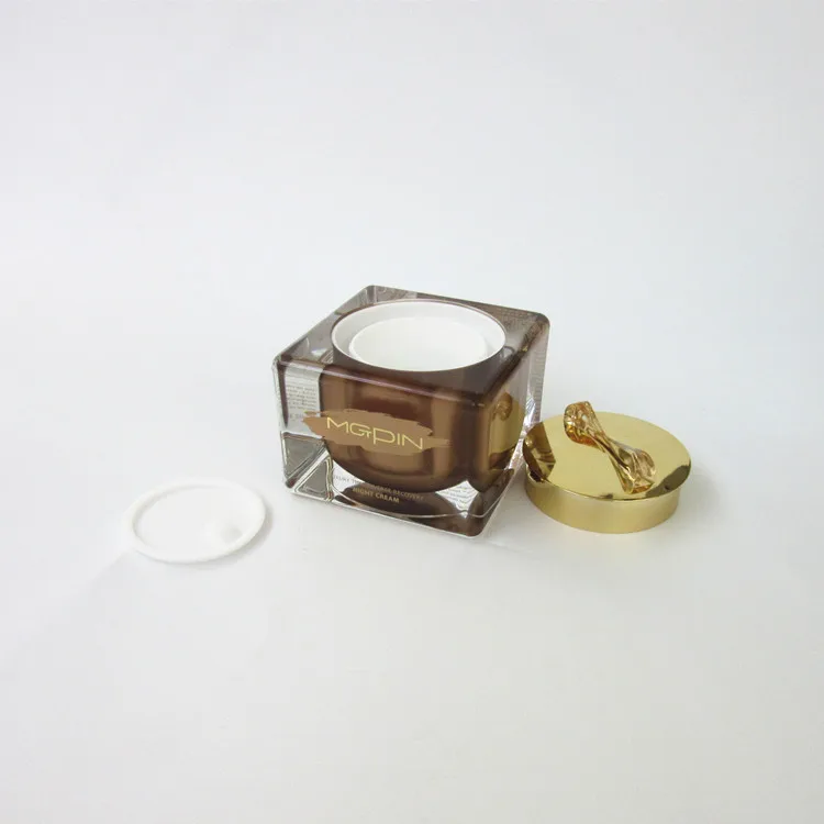 Pink gold red white luxury square acrylic jar cream jar cosmetic jars 15ml 30ml 50ml