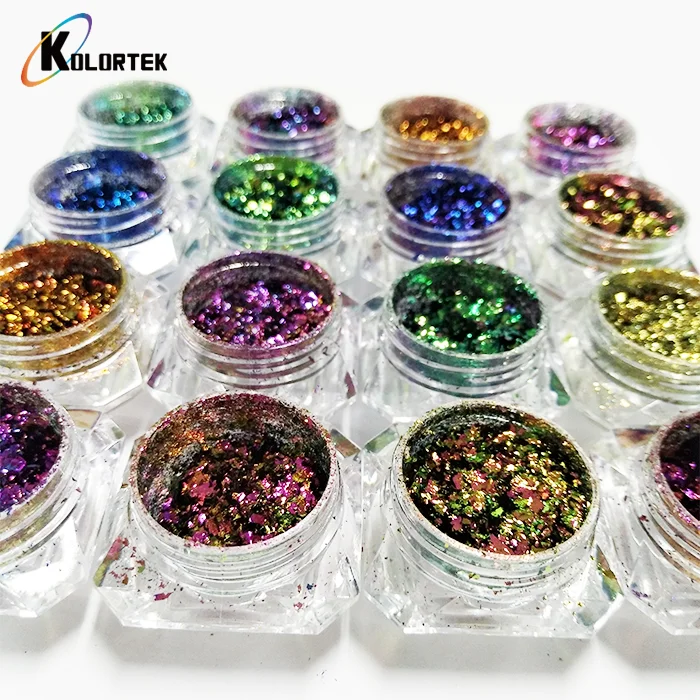 
Kolortek chameleon glitter flakes color changing art nail craft glitter powder pigment 