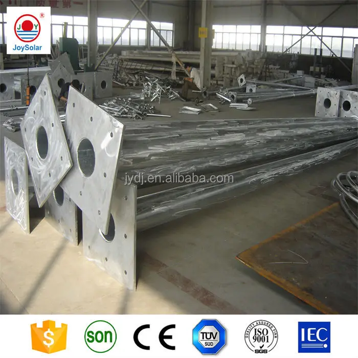 6M 8M 10M 12M Galvanized Steel Street Light posts for lights supplier for poteau pour lampadaire solaire para postes