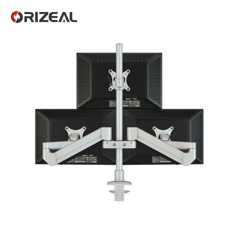 
75x75 100x100 mm Desk Mount LCD LED Aluminum Triple Monitor Arm Three Monitor Stand Fits 24 Inch 