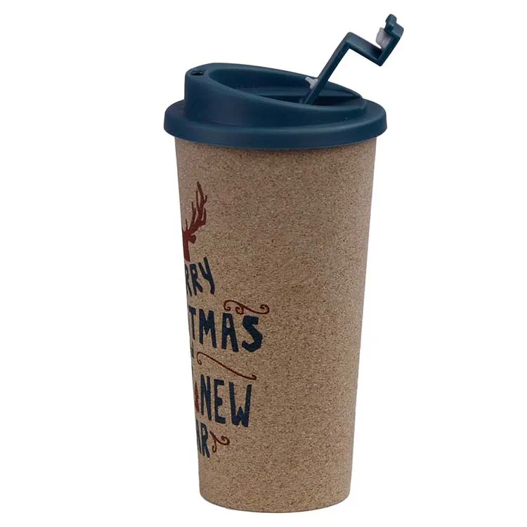 
Welford Wholesale Office Home Travel Use Cork Coffee Mug Plastic Mugs with Lid Custom logo Cup Mug 