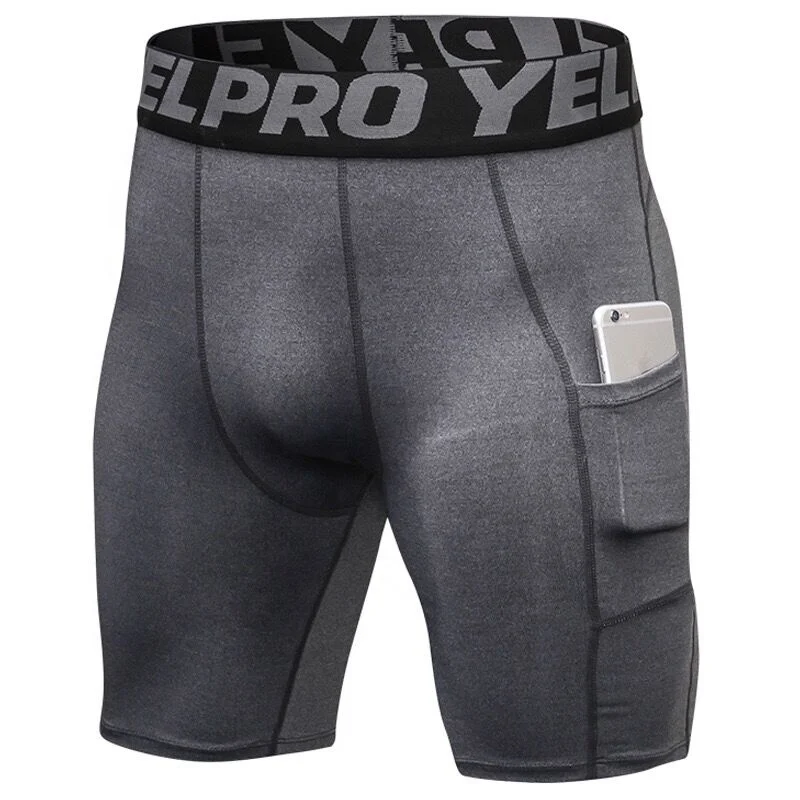 Custom logo Low moq tight men running gym shorts compression shorts