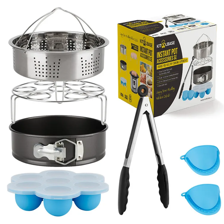 10 шт. аксессуары для мгновенных кастрюль, совместимые с 5,6,8Qt, включая корзины для отпаривания, сковорода для пружины, полку для яиц, форму для укусов яиц