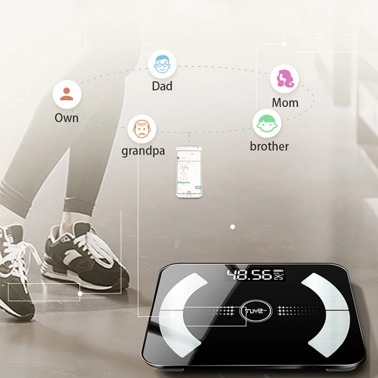 2021 LED Display Smart Heart rate Smart Scale Portable Scales Digital Scale