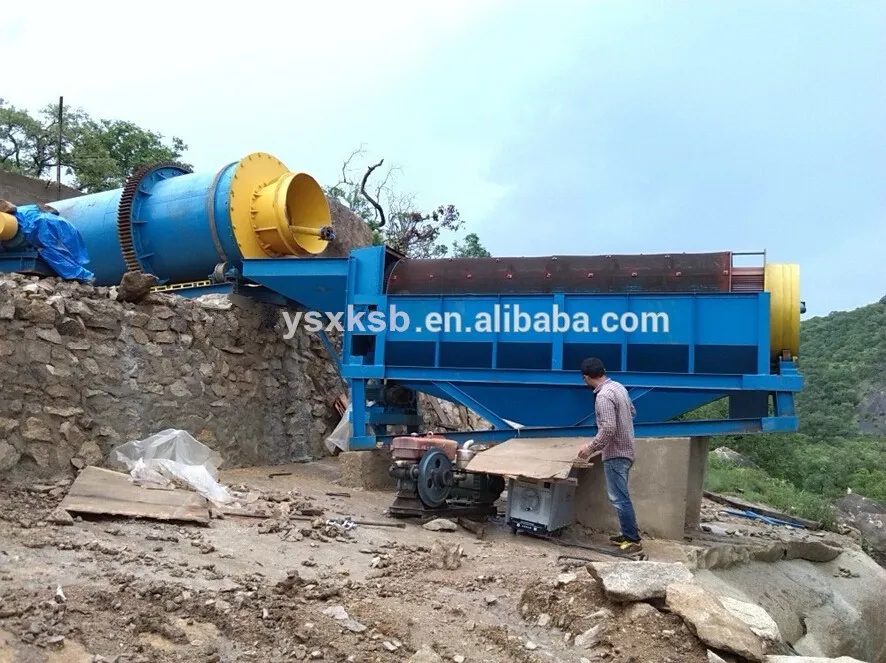 Аллювиальная Золотая стиральная машина вращающаяся барабанная скруббер