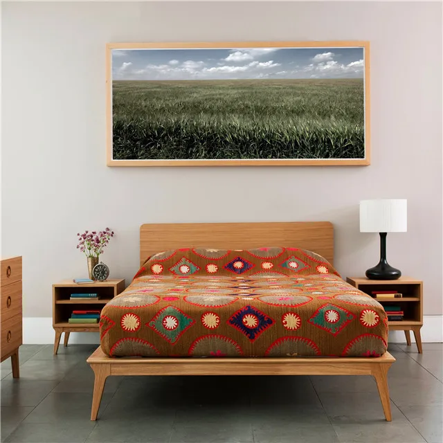 Wholesale Factory French Style Wooden Double Bed Cover Fabric King Size Bed Size