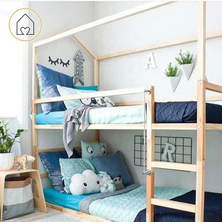 Hot sale cheap price solid pine wood children play treehouse bedroom  ideas loft bed bunk bed