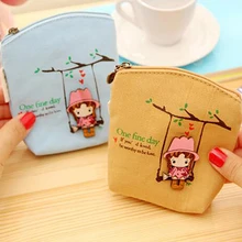 New Adorable Women Canvas Wallet Small Clutch Zip Card Coin Holder Purse Handbag 73Q6