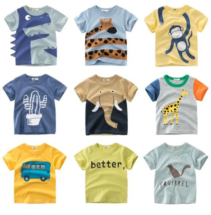 
Summer Children Clothing Boys T Shirt Cotton Dinosaur Short Sleeve T-shirt Kid Boy Casual Cute T-shirt 2-8Y Shirt 