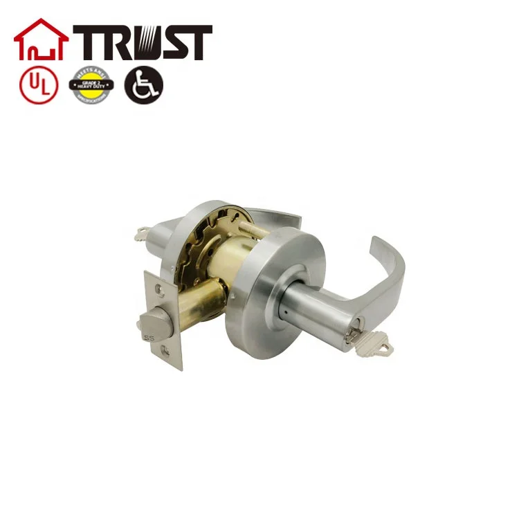 
TRUST 4598-SC ANSI Grade 2 Commercial Lever Door Lock Communication Function Satin Chrome 