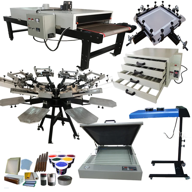 NS808-HD 8 Color 8 Station Heavy Duty manual best T-Shirt Silk Screen Printing Machine