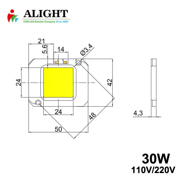 
Driverless 220v Led COB 5W 10W 15W 30W 50W Full Spectrum Plant Grow Light COB Chip 
