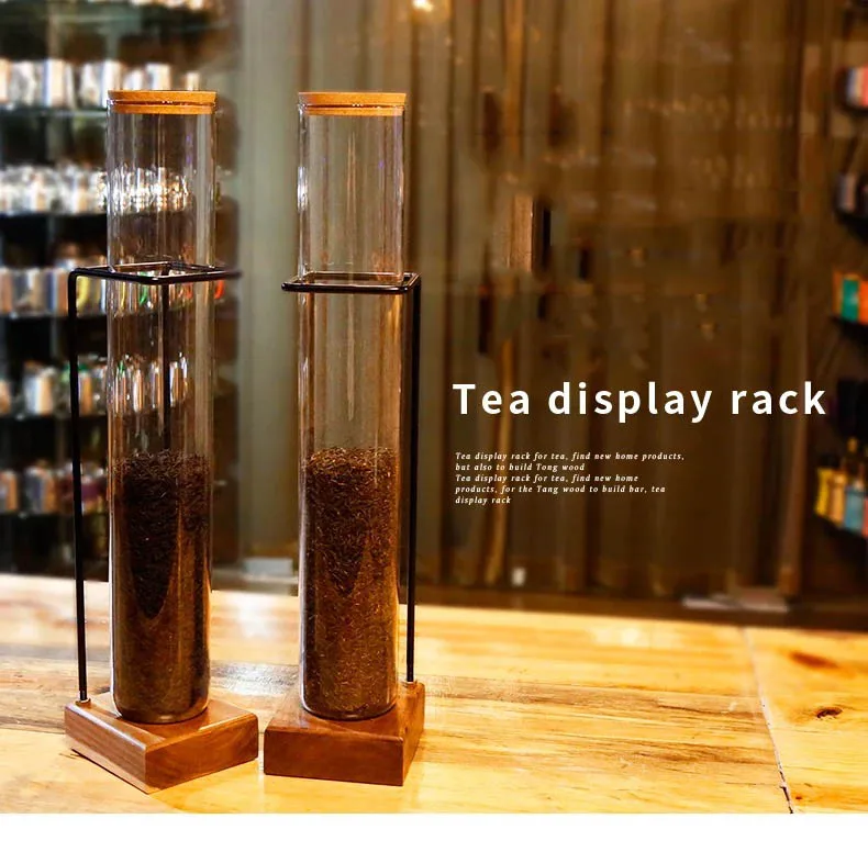 hand made glass showroom dry goods tea display rack
