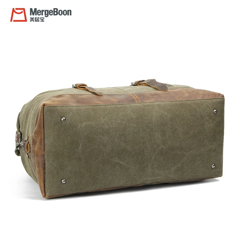 Мужская Дорожная холщовая и кожаная спортивная сумка с плечевым ремнем