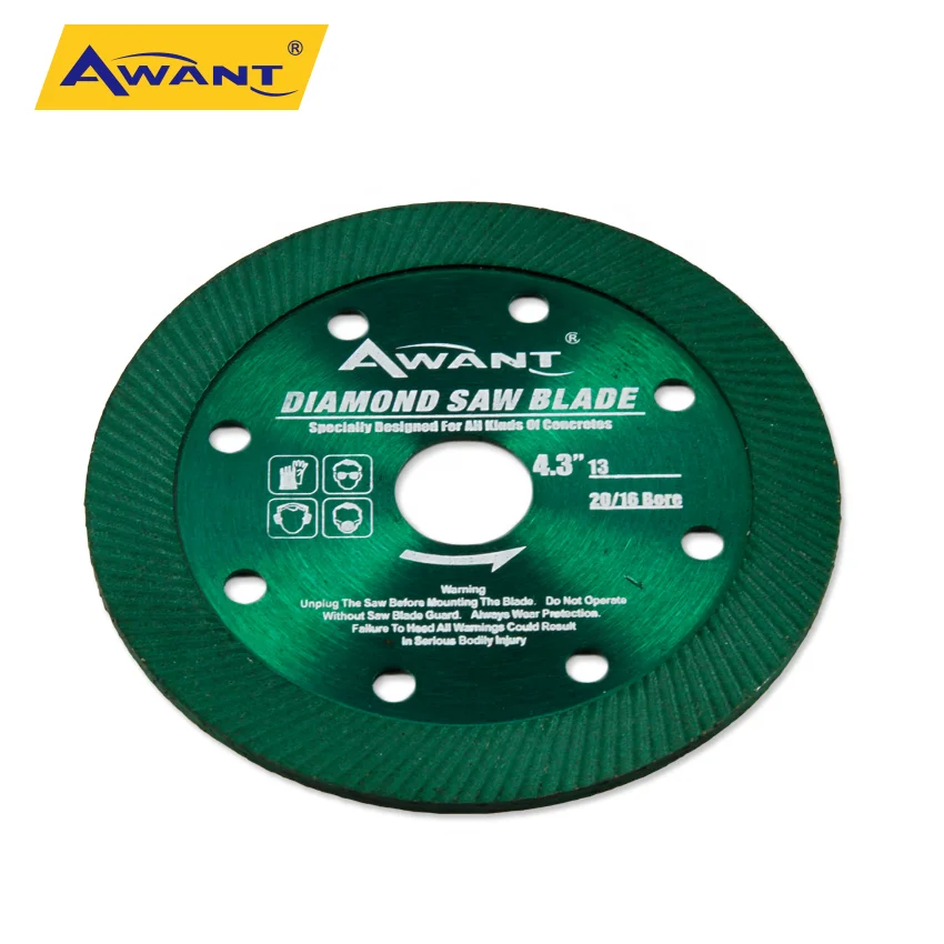 
Turbo Diamond Saw Blade Awant Zero Chipping Diamond Cutting Disc 110 mm 4 inch for Marble Granite Concrete Ceramic Tile 