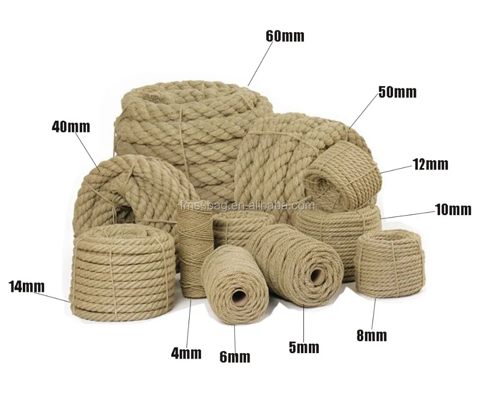 china supplier natural raw jute 80mm rope for sale