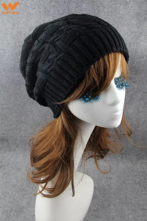 
Wefans Autumn and winter new explosion models big twist hat knit hat ebay couple neutral man wool hat for women 