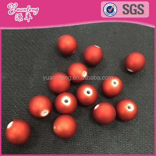 Best price mix color loose acrylic neon round ball matte beads wholesale