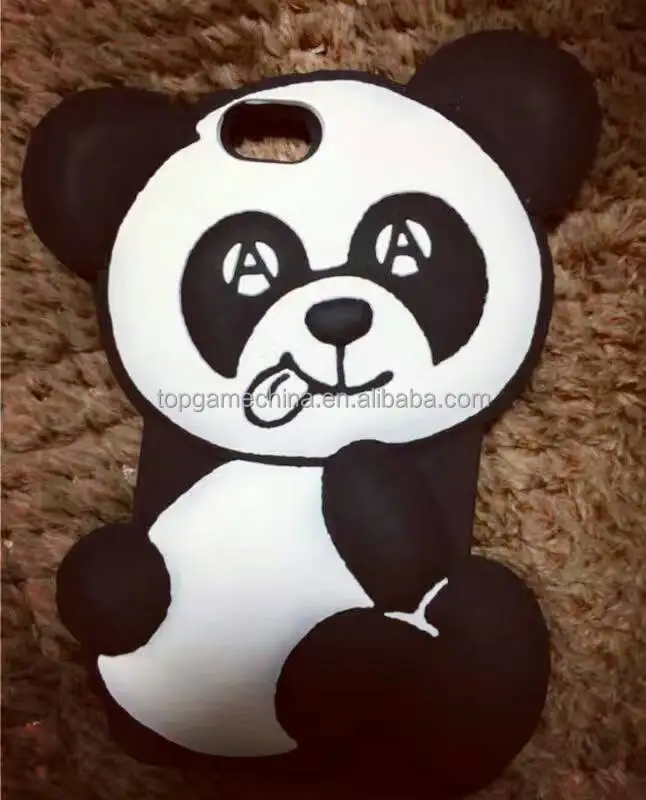 3D Cute Cartoon panda Silicone Case for iPhone 7 7plus 4.7/5.5 Inch Phone Cases