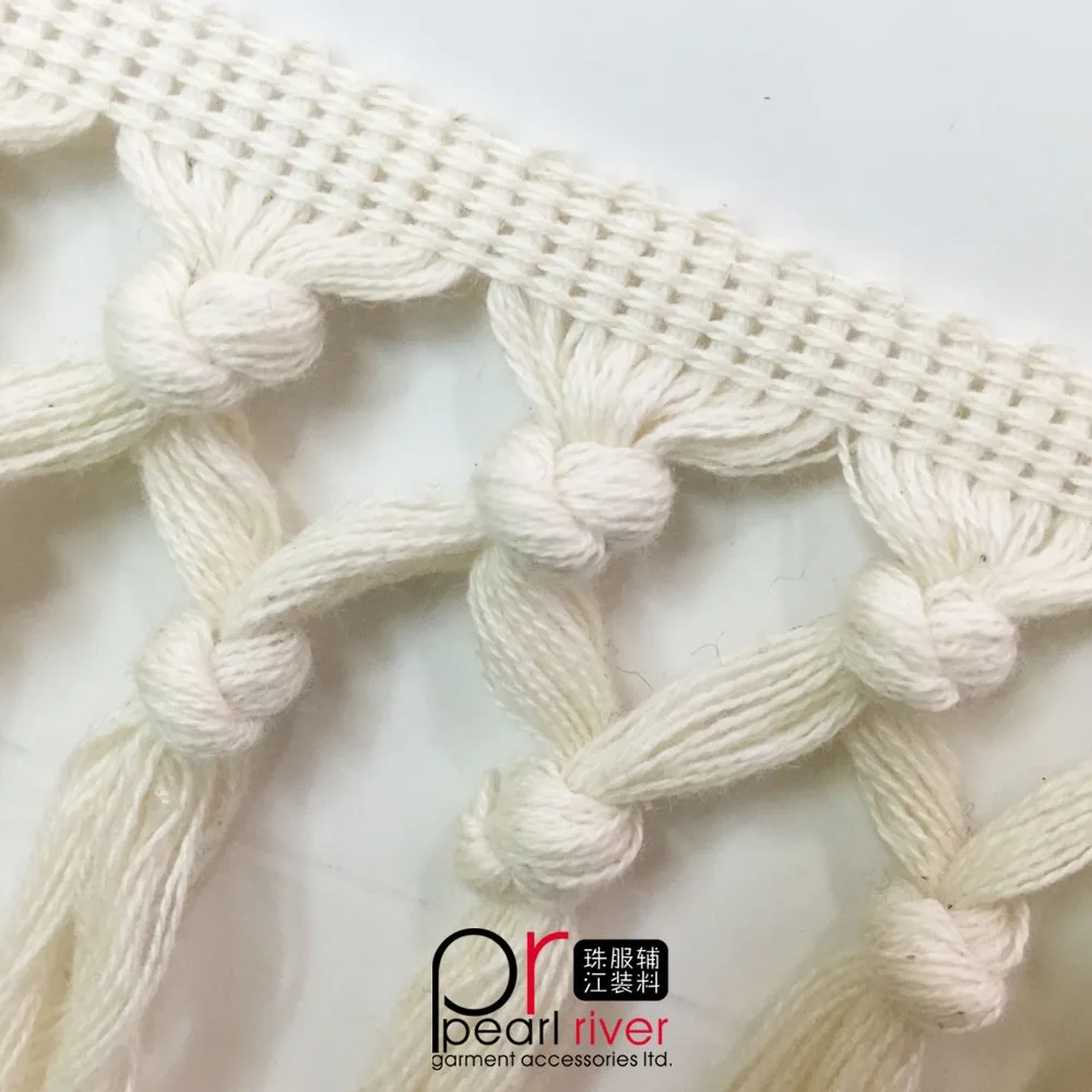 Hot Design white Gimp Braid Trimming tassel fringe For Curtain, Pillow, Lampshade