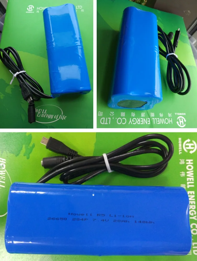 26650 Lithium battery 2S4P 7.4V 20Ah li ion battery pack for Camera