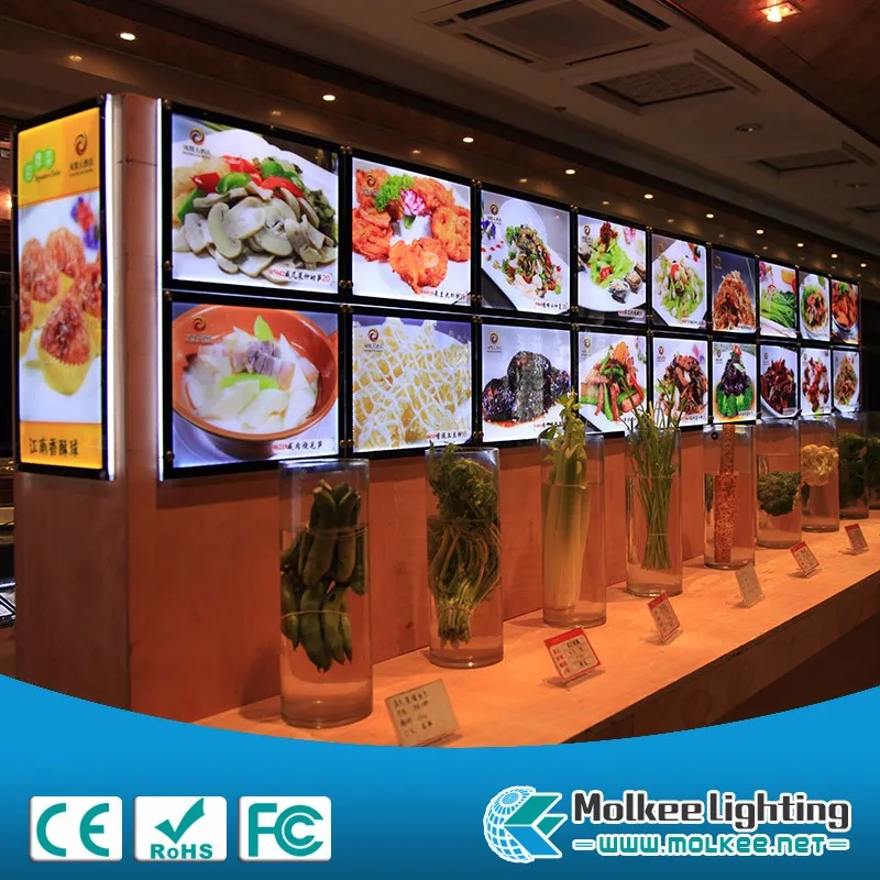 Super slim Advertising LED light box With Acrylic crystal Panel, Crystal LED Panel Advertising Light Box for Window display