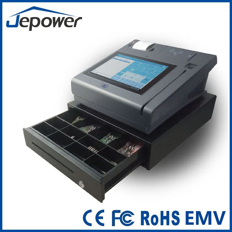 Все В Одном Сенсорный Экран Кассового Android Пос Терминал С Принтером Отпечатков Пальцев NFC Reader