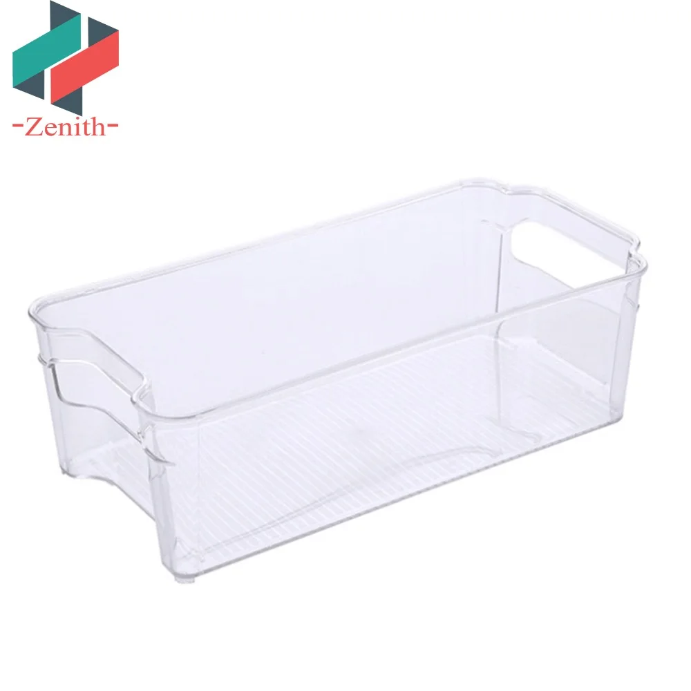 ZNF00002 Clear Plastic Stackable Fridge Organizer Storage  Bins for Kitchen Refrigerator Freezer Pantry and Cabinet