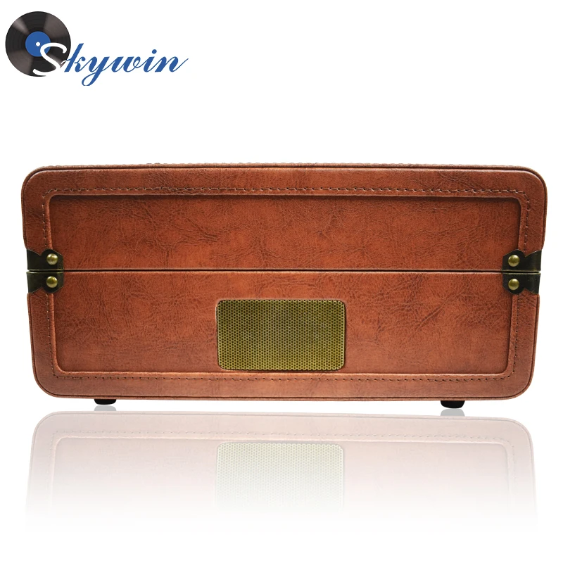 Retro Suitcase Belt Vintage USB Turntable Player Built-in Stereo Speakers