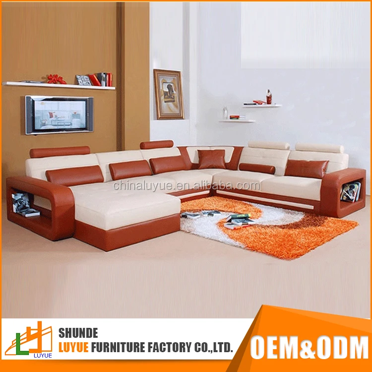 hot sale luxury style OEM ODM furniture living room 8 seater sofa sets modern leather corner sofas sectionals