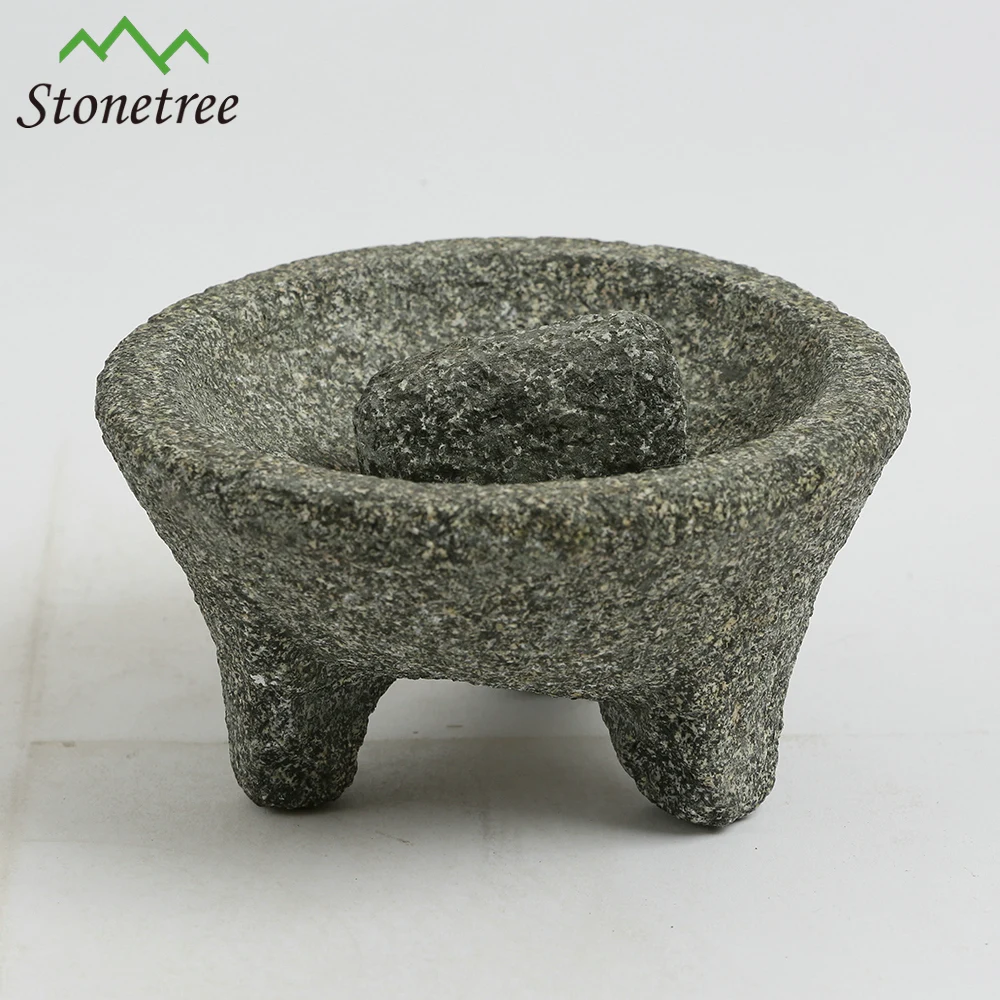 Natural stone molcajete marble and granite tools kitchen restaurant use mortar and pestle