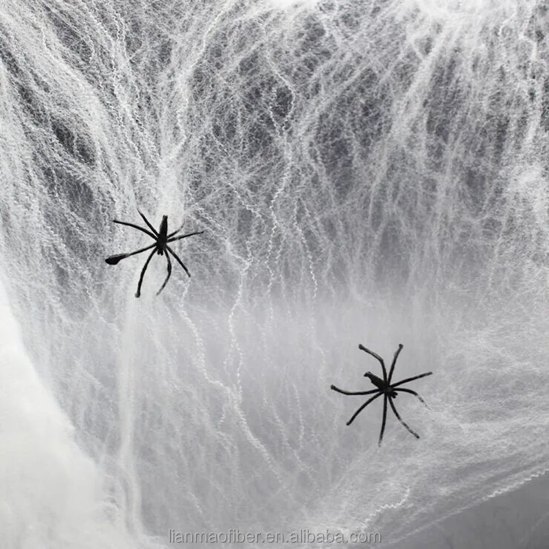 
60G with 4 spiders Halloween Stretchy Cobweb Spider Web With Spiders 