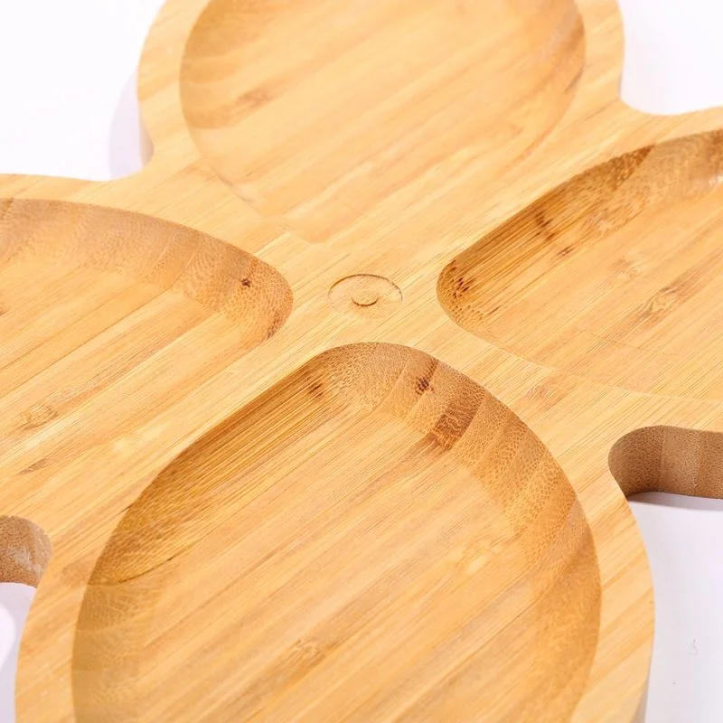 
Wooden Divide Condiment Sauce Plate, Dipping Tray Snacks For Party Plates 