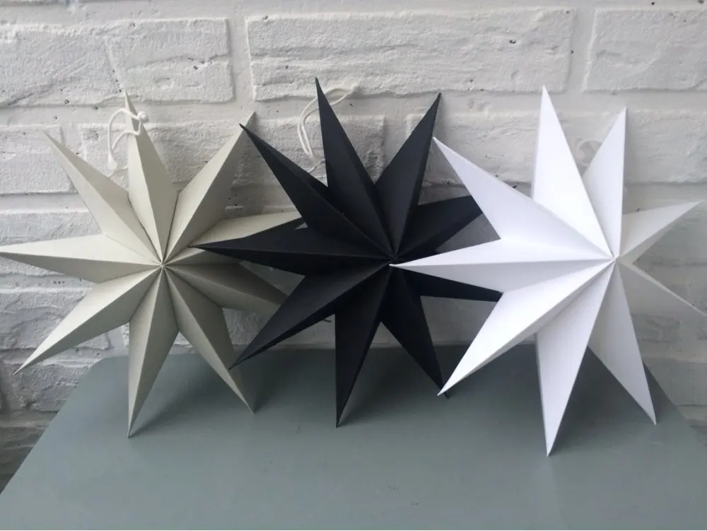 
9 Point Paper Star Nine Advent Star Christmas Gold Paper Star 