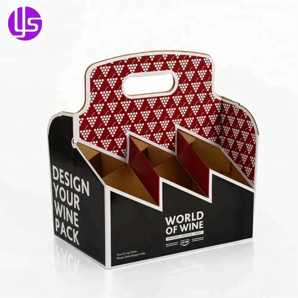 Custom Carton Cardboard Beer Bottle Carrier Box Six Pack Beer Box Beer Packaging Box