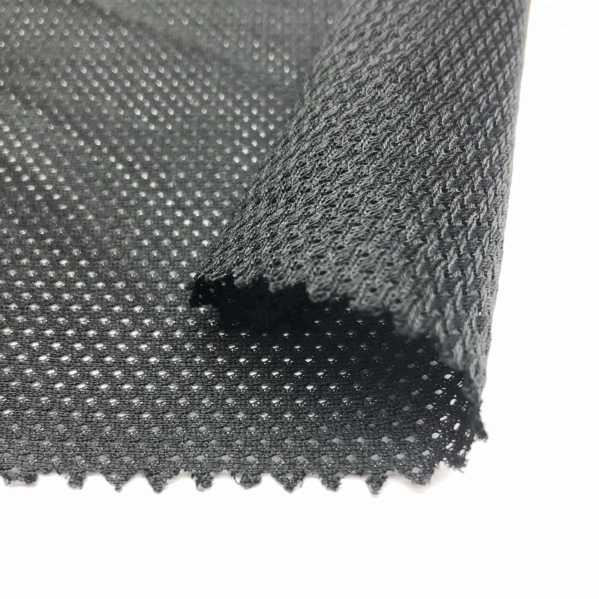 High Quality Cheap price 100% Polyester 120gsm 130gsm 160cm Warp Knit Fabric 5*1 DTY Tricot Black Mesh Football lining Fabrics