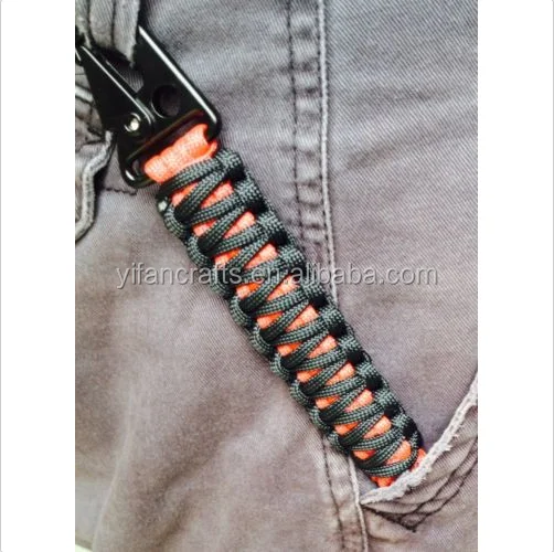 Firefighter Paracord Survival Lanyard Keychain With HK Hook