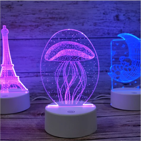 Gift for Lover 3D Heart Shaped Nightlight LED 7 Colors Adult Acrylic Night Lamp in Vietnam
