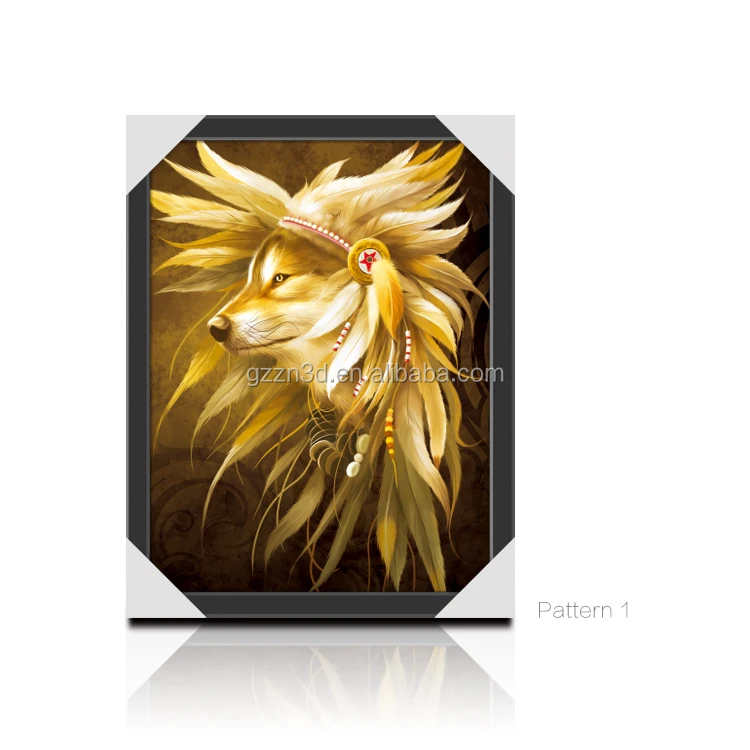 Wolf  PET Lenticular 3d flip picture Customize 3d lenticular pictures
