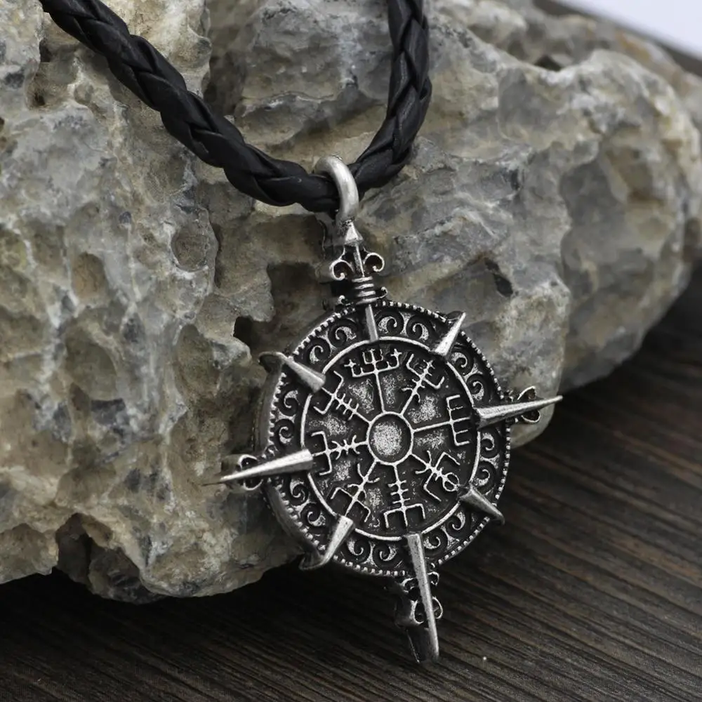 Wholesale Antique Silver Pendant Norse Viking Rune Necklace Men Gift