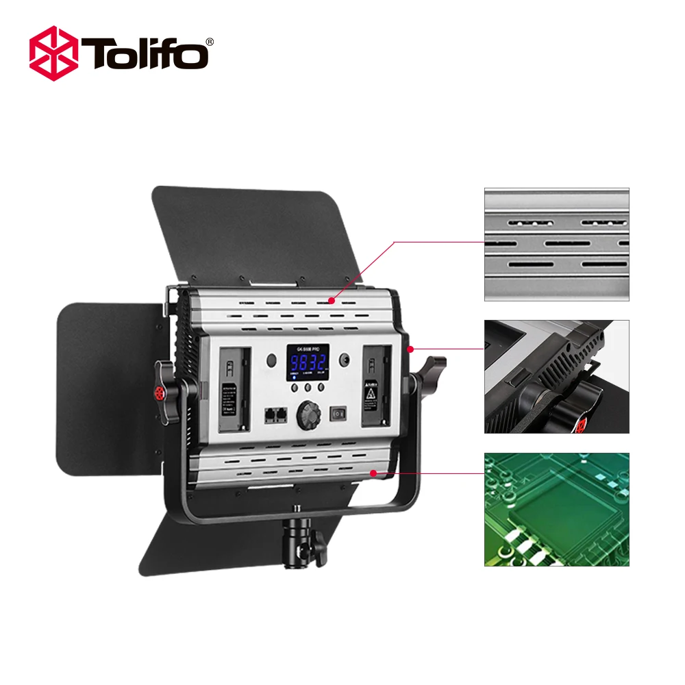Tolifo GK-S60B PRO 60W 5600K Thin Aluminum Studio Video 600 Led Panel Lights Support DMX512