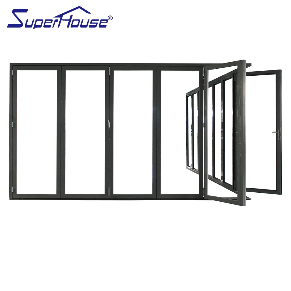 star model 57 corner both open double glass aluminum bifolding door partition wall