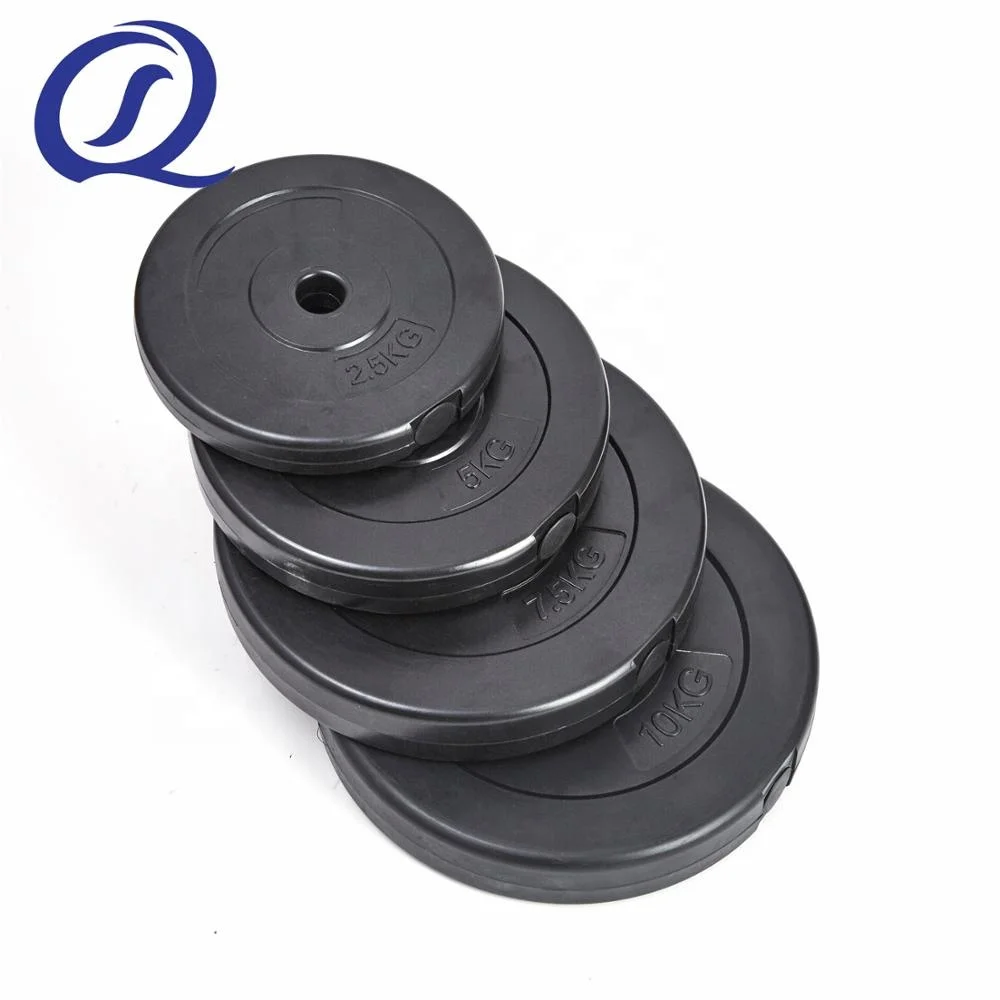 Gym Training Weight Plate Plastic Rubber Coated Eco-friendly Fitness Barbell Rubber Plate