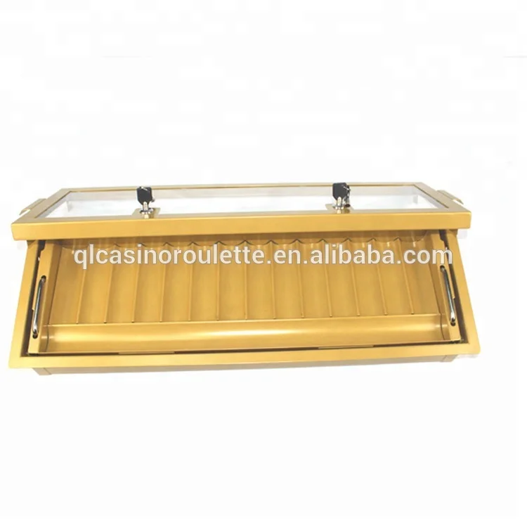 Double Floors Metal Golden Chip Tray Casino Baccarat Texes Customize Luxury roulette wheels Blackjack table Acrylic Clay