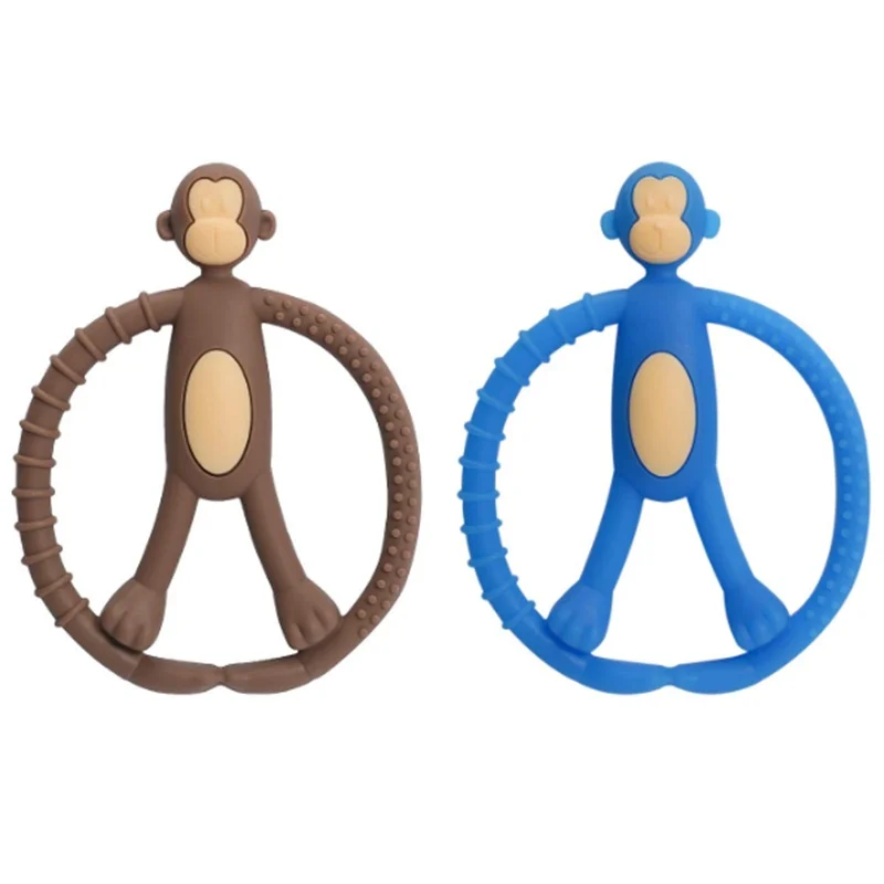 
Новый дизайн на заказ, силиконовая детская 3d игрушка-прорезыватель для зубов в виде обезьяны 