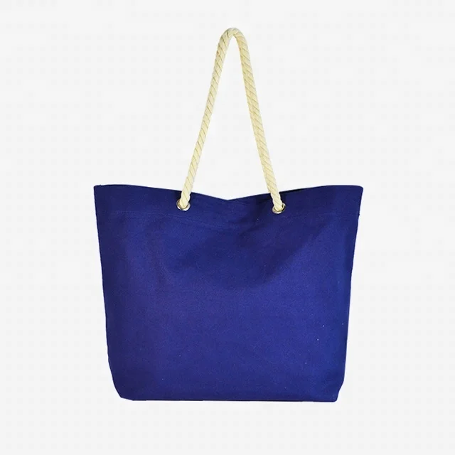 Large Canvas Purple Color Cotton Tote Bag Custom Printed