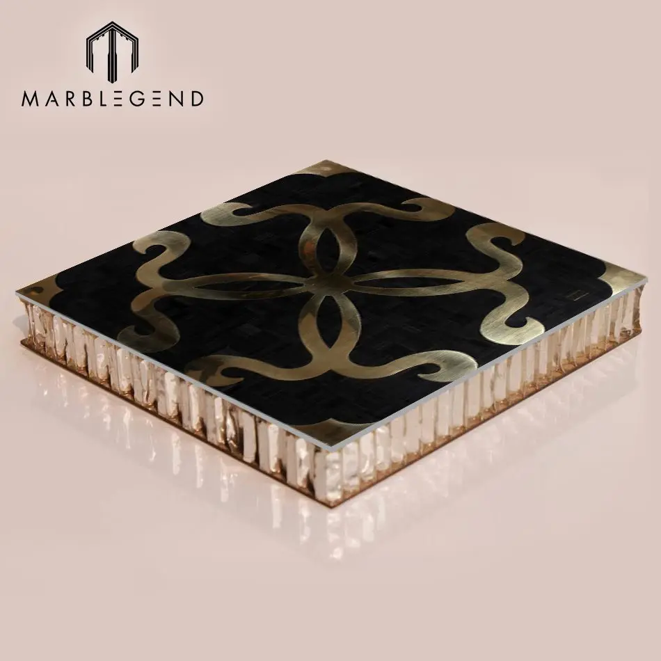lightweight natural black Marble Composite Aluminium Honeycomb Panel Wall Cladding