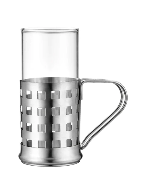 Factory Hot Selingl Irish glass coffee cup with metal holder