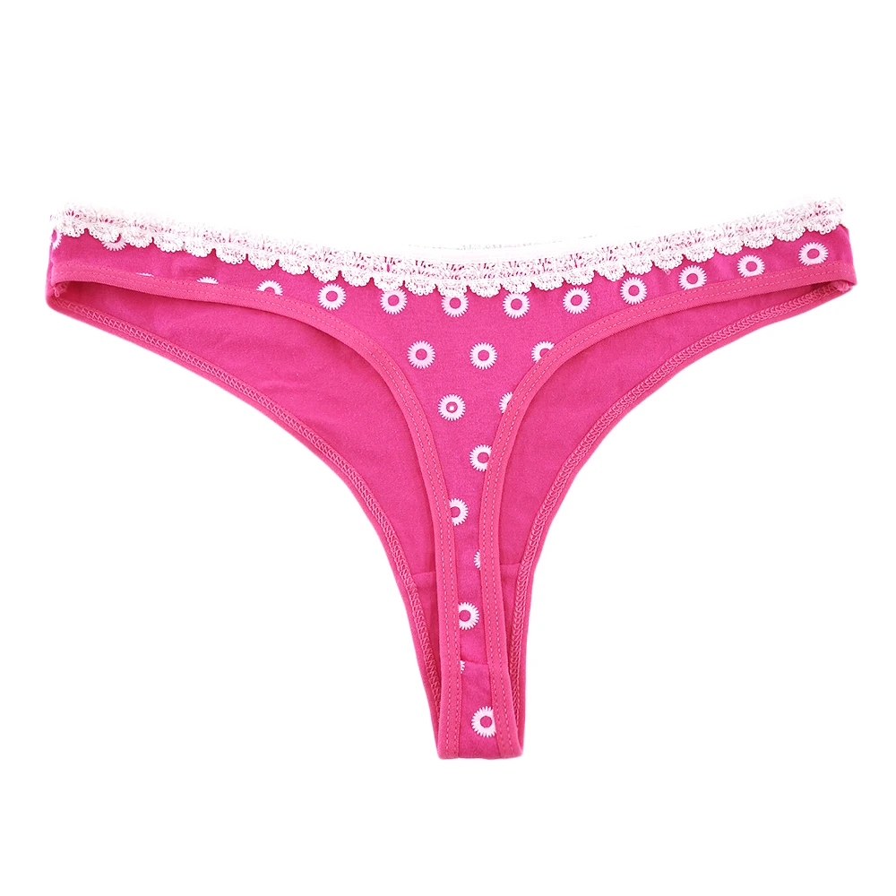 67003 Wholesale Hot Young Girl Print T Back Panties OEM Teen Color Panty For Hot Beautiful Womens Underwear Stock Cotton Thong