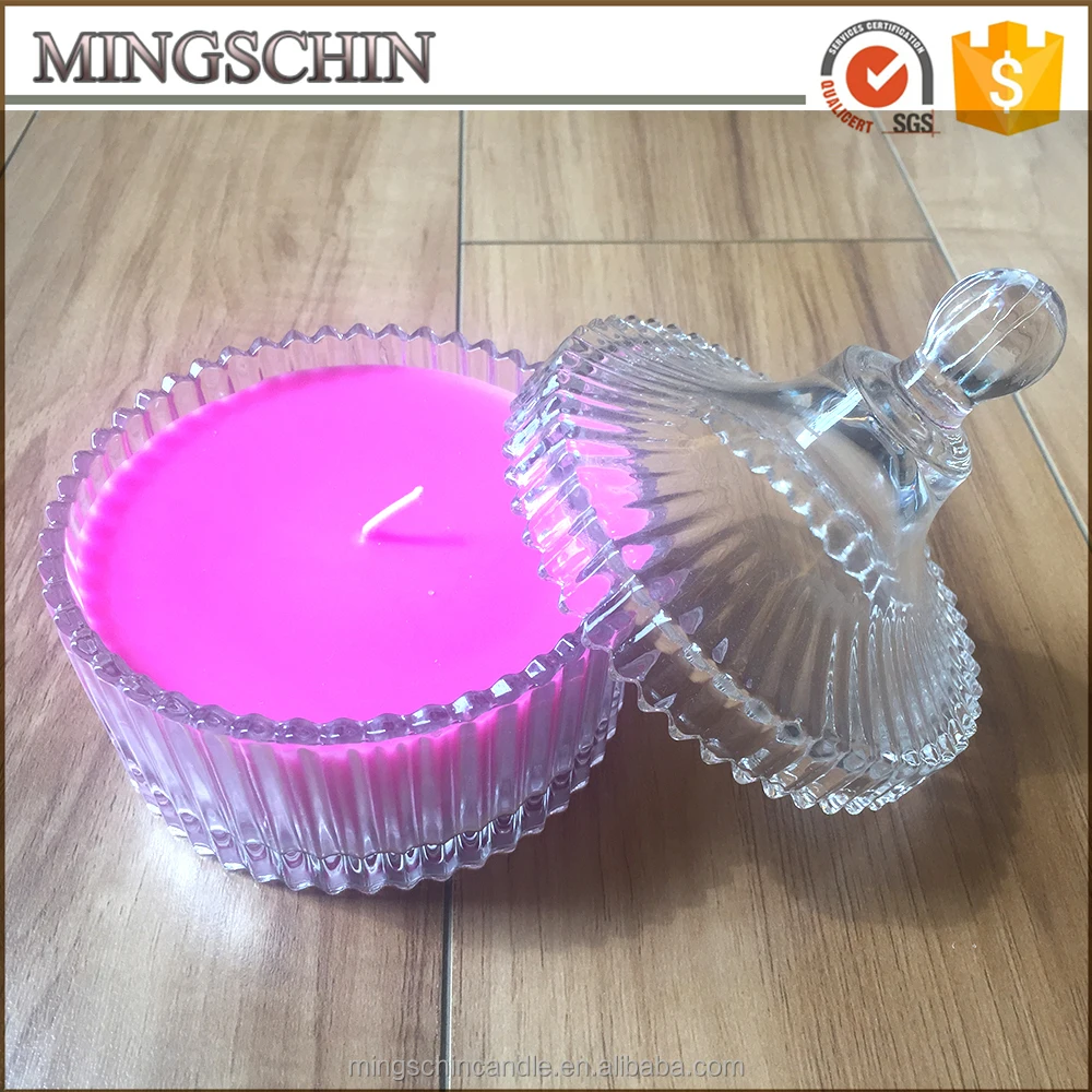 small order fragrance scented jar candles transparent crystal candle jar with lid